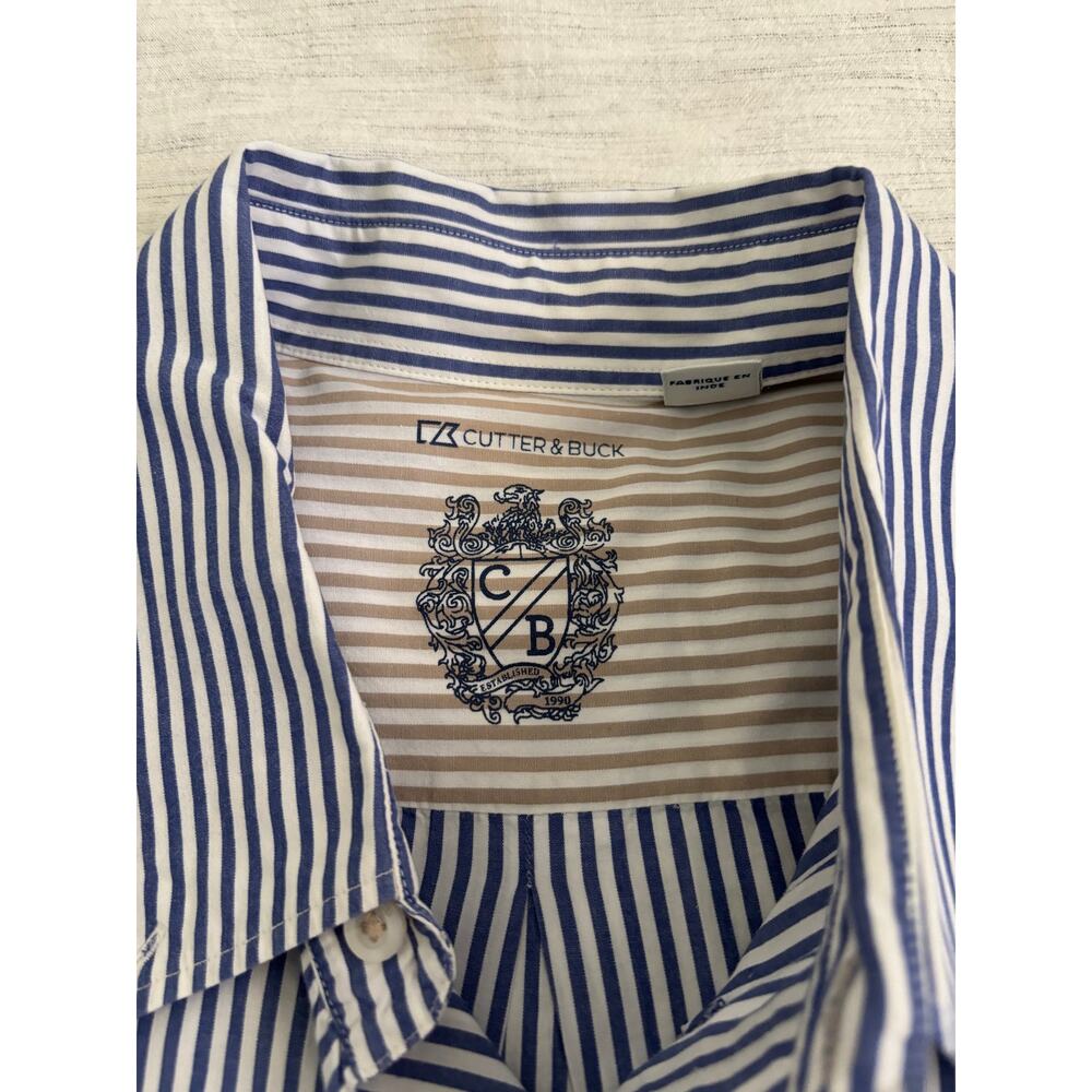 Cutter and Buck Men's Blue stripe long sleeve button down shirt 2XB - Picture 2 of 11